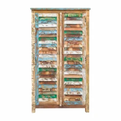Armoire à  lattes en bois coloré Ethnik