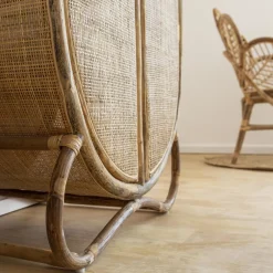 Armoire arrondie en rotin 4 étagères Rim