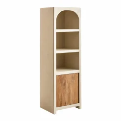 Armoire en bois effet béton et bois d'acacia Dalva