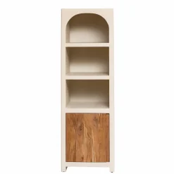 Armoire en bois effet béton et bois d'acacia Dalva