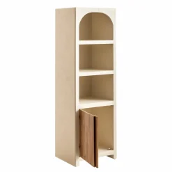 Armoire en bois effet béton et bois d'acacia Dalva