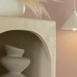 Armoire en bois effet béton et bois d'acacia Dalva