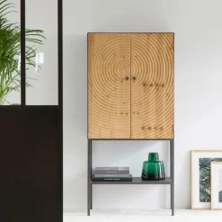 Armoire en pin et métal Rondin