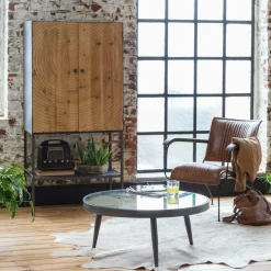 Armoire en pin et métal Rondin