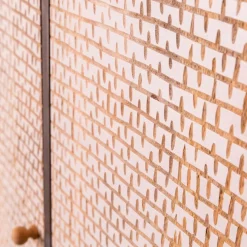 Armoire sculpté en bois de manguier et métal Luz