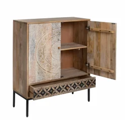 Armoire sculptée en bois de manguier Marc