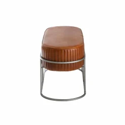 Banc arrondi en cuir marron Gaby