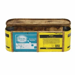 Banc coffre en bois et métal recyclé Victorine