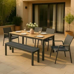 Banc en aluminium gris Apollon