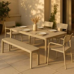 Banc en aluminium taupe Apollon