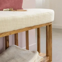 Banc en bois d'acacia et tissu Orane