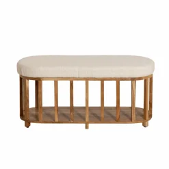 Banc en bois d'acacia et tissu Orane