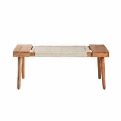 Banc en bois de manguier tissage Bertille