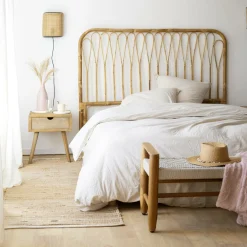 Banc en bois de teck et tissu Pénélope