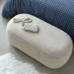 Banc en tissu écru Lola