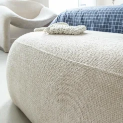 Banc en tissu écru Lola