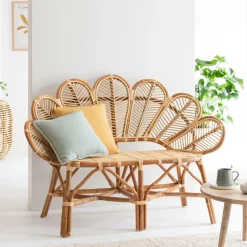 Banquette fleur en rotin Rattan