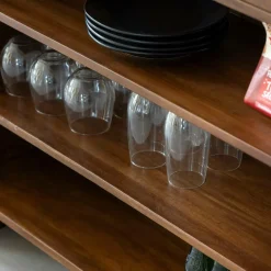 Bar en bois de manguier et cannage Remick