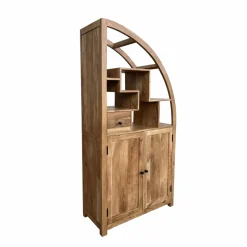 Bibliothèque asymétrique en bois d'acacia Nathan