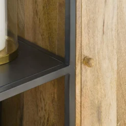 Bibliothèque en bois de manguier et métal Locker