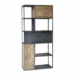 Bibliothèque en bois de manguier et métal Locker