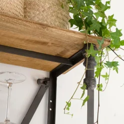 Bibliothèque en métal et bois de manguier Marcel