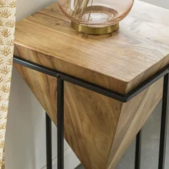 Bout de canapé en bois d'acacia et métal Roméo