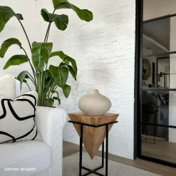 Bout de canapé en bois d'acacia et métal Roméo