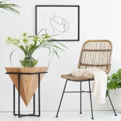 Bout de canapé en bois d'acacia et métal Roméo