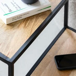 Bout de canapé en bois de manguier et métal Maelle