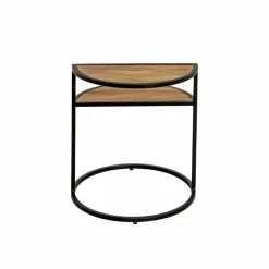 Bout de canapé en bois de manguier et métal Maelle