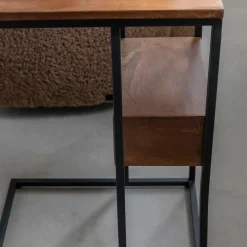 Bout de canapé en bois de manguier et métal Harald