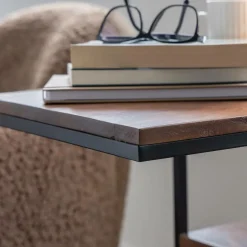 Bout de canapé en bois de manguier et métal Harald