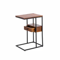 Bout de canapé en bois de manguier et métal Harald