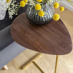 Bout de canapé en bois de manguier et métal Léon