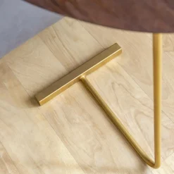 Bout de canapé en bois de manguier et métal Léon