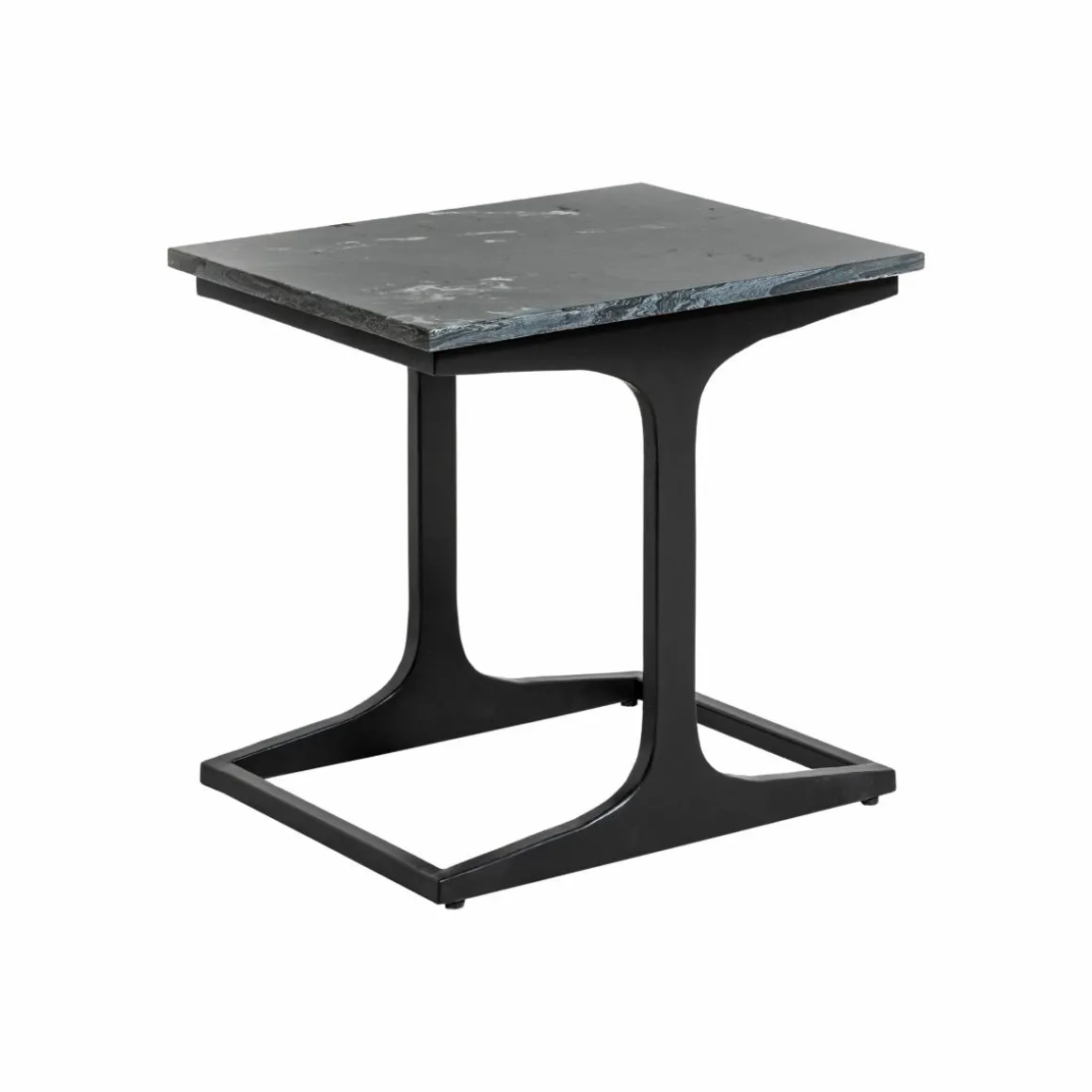 Bout de canapé en marbre et métal Felicia