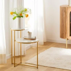 Bout de canapé en marbre Rosita