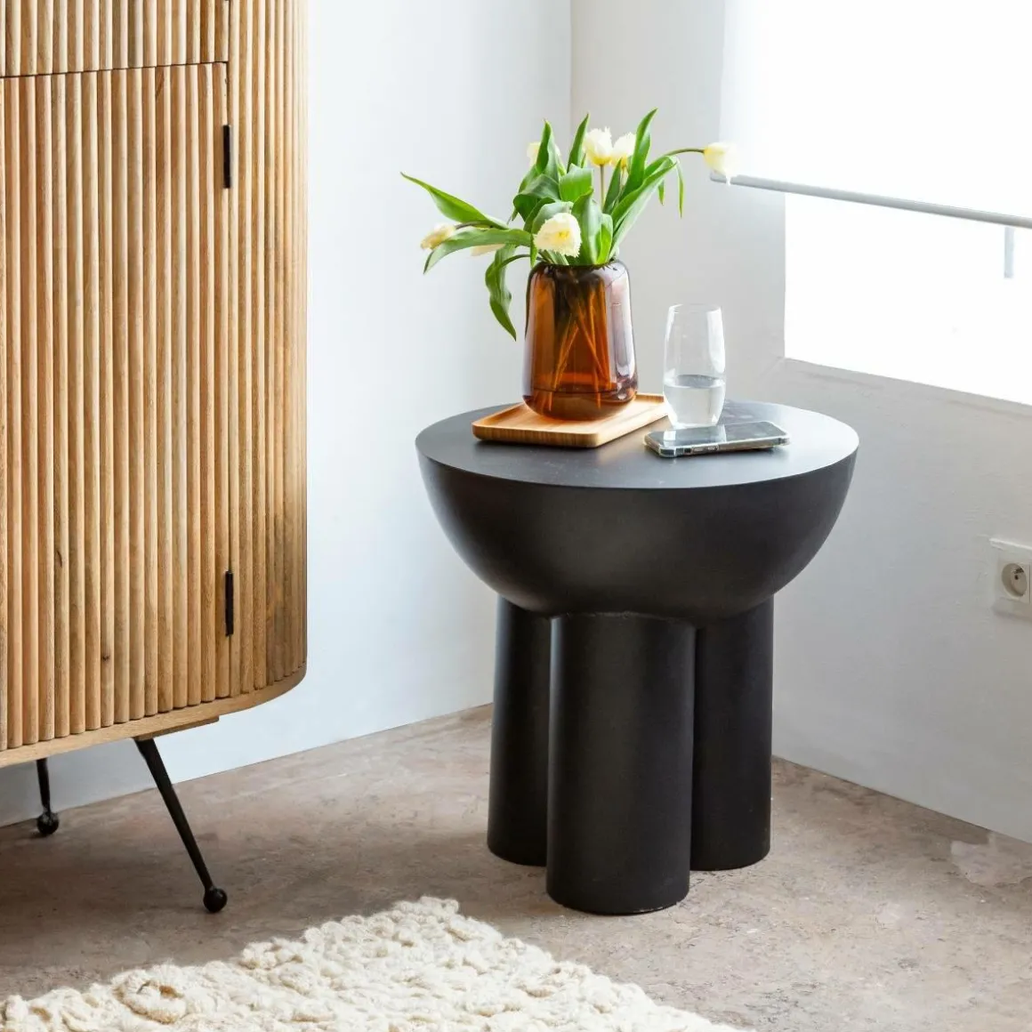 Bout de canapé en métal Baptistin