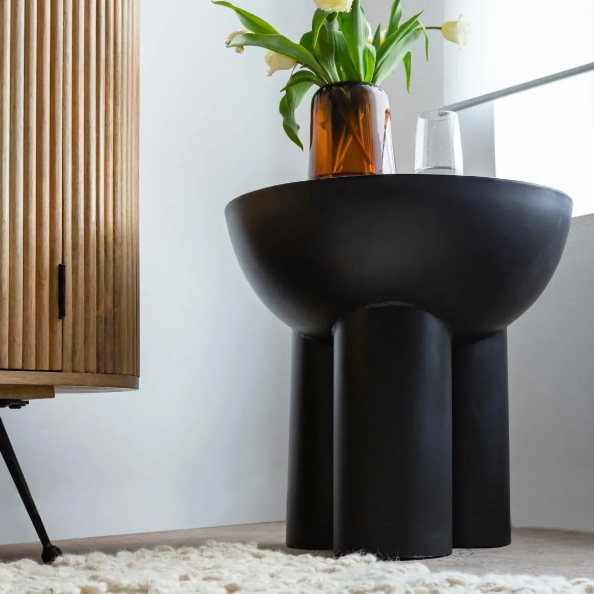 Bout de canapé en métal Baptistin