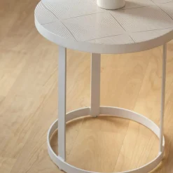 Bout de canapé en métal blanc Gwen