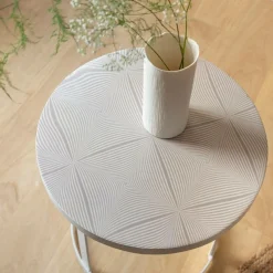 Bout de canapé en métal blanc Gwen