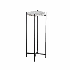 Bout de canapé en terrazzo et métal Paulus