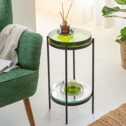 Bout de canapé plateau en verre Lise