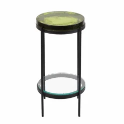 Bout de canapé plateau en verre Lise