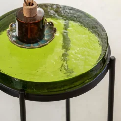 Bout de canapé plateau en verre Lise