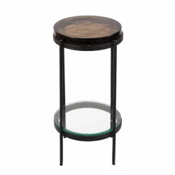 Bout de canapé plateau en verre fumé Lise