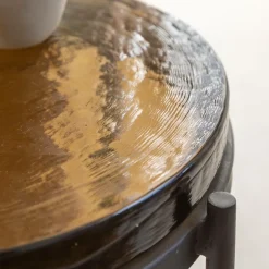 Bout de canapé plateau en verre fumé Lise