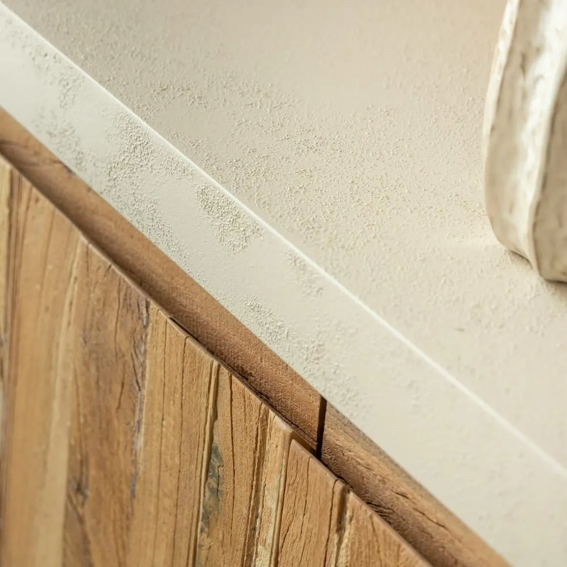 Buffet 2 portes avec étagères en bois effet béton et bois recyclé Dalva