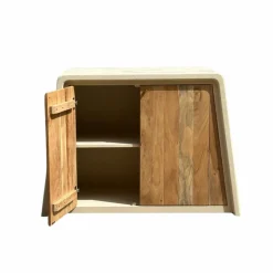 Buffet 2 portes en bois d'acacia et bois effet béton Dalva